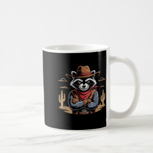 Vintage Foul-mouthed Feral Raccoon Cowboy Funny Tr Coffee Mug