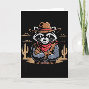 Vintage Foul-mouthed Feral Racoon Cowboy Funny Tr Card