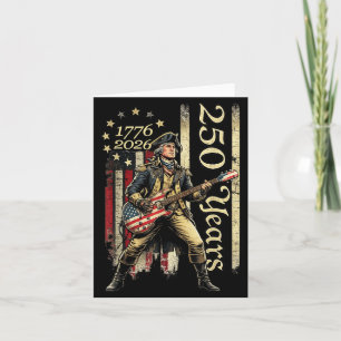 Vintage Founding Father Playing Guitar 250 Years Card