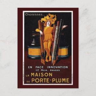 Vintage Fountain Pen Advertisement Postcard