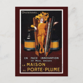Vintage Fountain Pen Advertisement Postcard