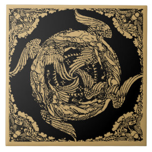Vintage Four Winds/Angels by Walter Crane Ceramic Tile