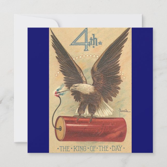 Vintage Fourth of July Eagle Invitations (Front)