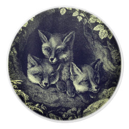 Vintage fox ceramic knob