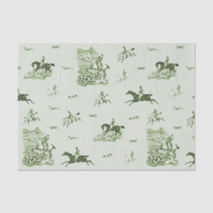 Vintage Fox Chase Horse Riders Hounds Hunting Tissue Paper