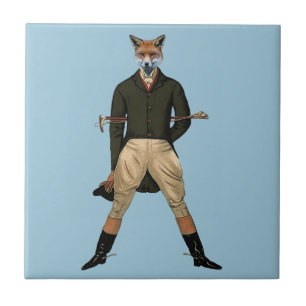 Vintage fox Hunting Ceramic Tile