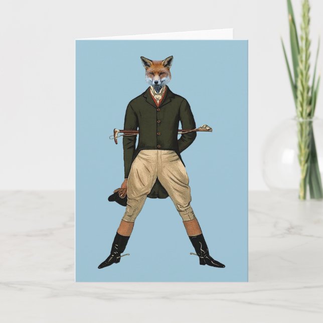 Vintage fox Hunting Holiday Card (Front)