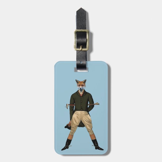 Vintage fox Hunting Luggage Tag (Front Vertical)