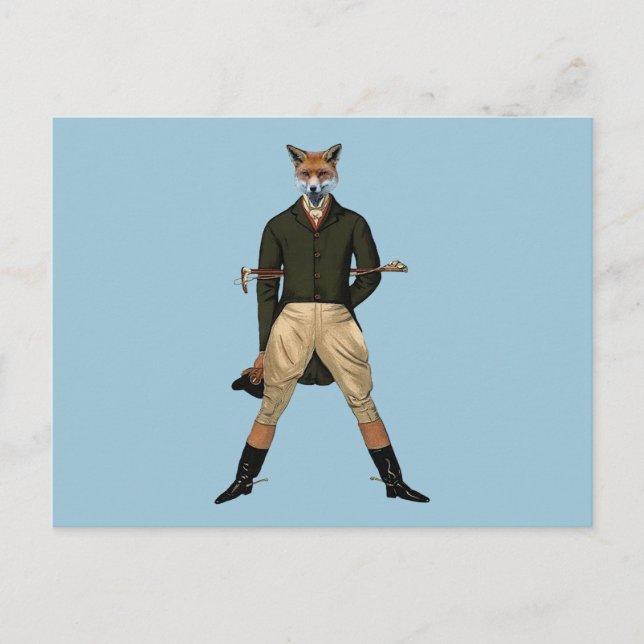 Vintage fox Hunting Postcard (Front)