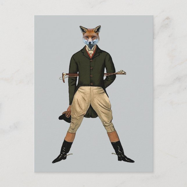 Vintage fox Hunting Postcard (Front)