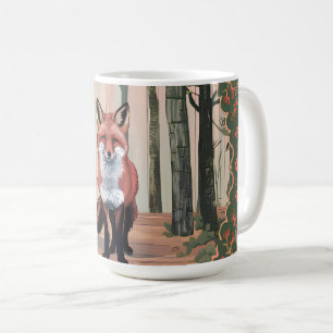 Vintage Fox in the Woods Nature-Inspired art Coffee Mug