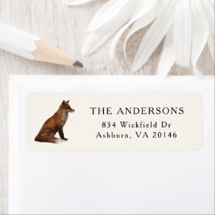 Vintage Fox Nature Personalised Name Address Return Address Label