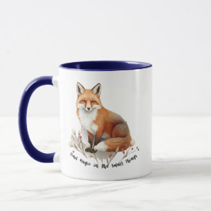Vintage Fox with Botanical Accents Mug
