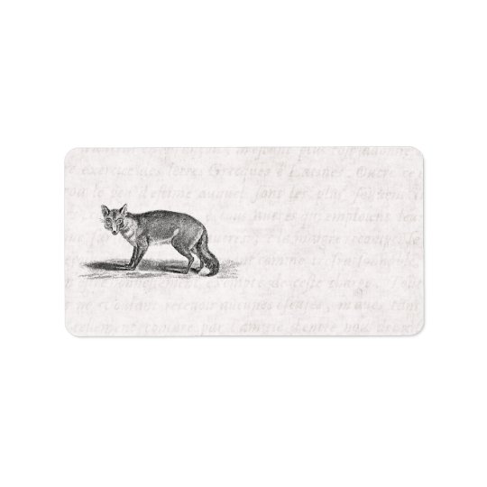 Vintage Foxy Fox Illustration - 1800's Foxes Address Label