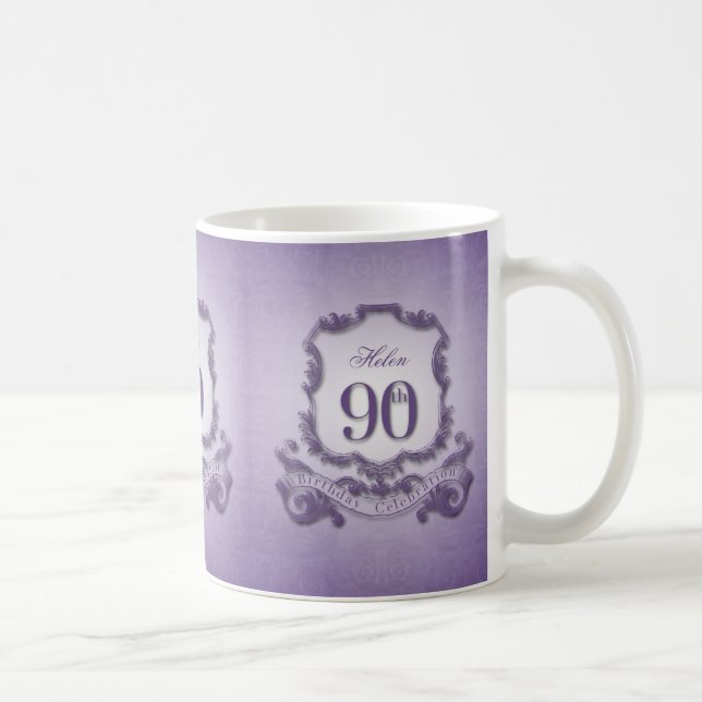 Vintage Frame 90th Birthday Celebration Mug (Right)
