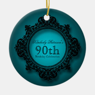 Vintage Frame 90th Birthday Personalised Ornament