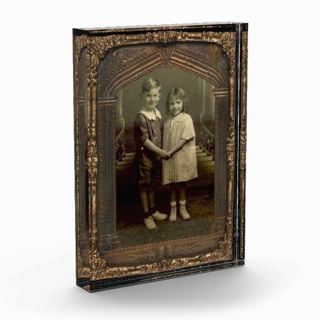 Vintage Frame Add Your Photo | Old Family Portrait Block (Left)