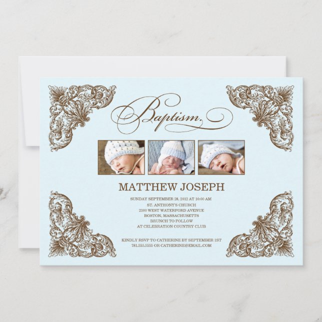 VINTAGE FRAME  |  BAPTISM INVITATION (Front)