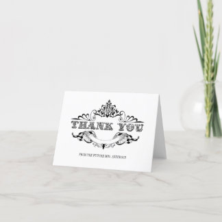 Vintage Frame Bridal Shower Thank You Card