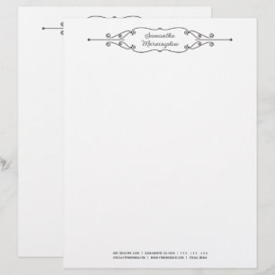 Vintage Frame Decoration - Spirals 2 Custom Letterhead