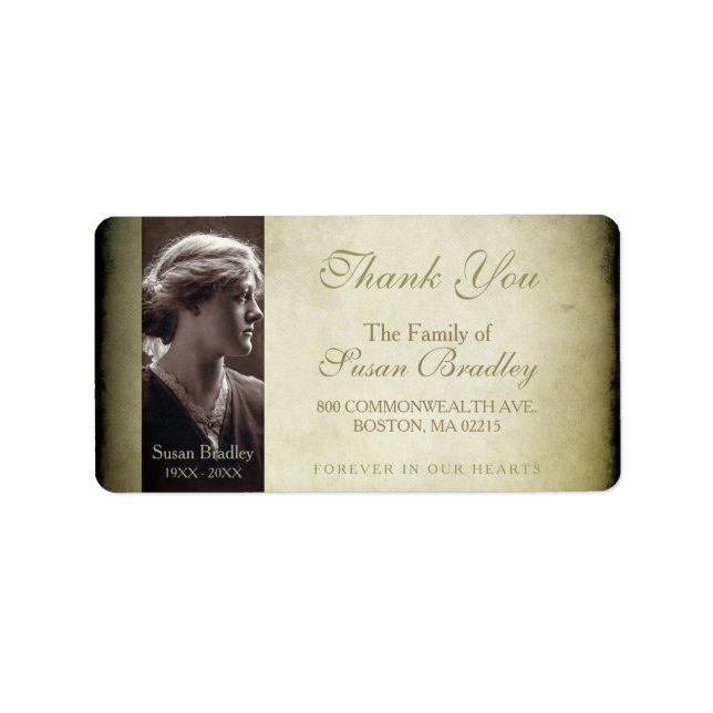 Vintage Frame Family Thank You Label (Front)