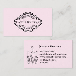 Vintage Frame Feminine Candle Crafter Pink Business Card