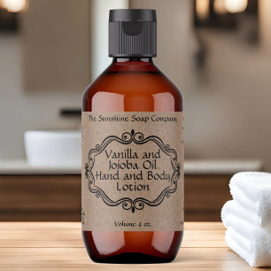 Vintage frame kraft paper cosmetics bottle label