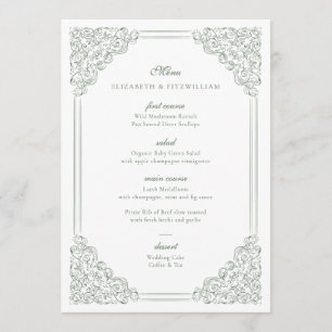 Vintage Frame Muted Green Elegant Script Menu
