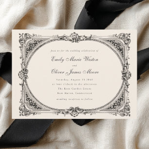Vintage Frame Opulent Elegant Formal Wedding Invitation