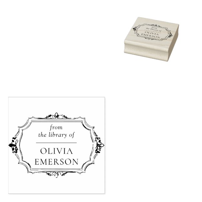 Vintage Frame Personalised Teacher Book Stamp (Stamped)