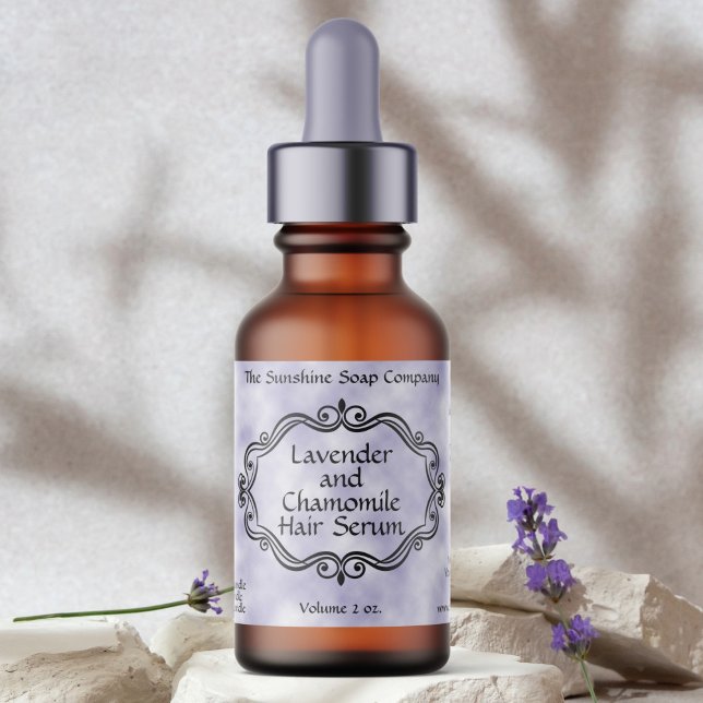 Vintage frame purple dropper bottle label (Creator Uploaded)