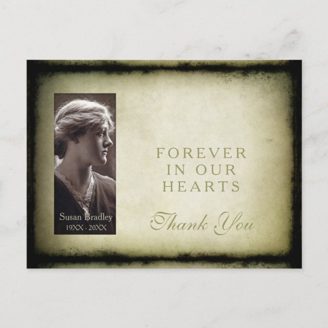 Vintage Frame Sympathy Thank You Postcard (Front)