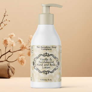 Vintage Frame Tan Parchment Cosmetics Bottle Label