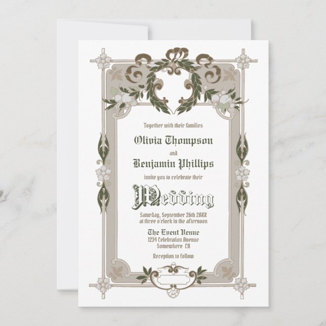 Vintage Frame Wedding Invitation (Front)