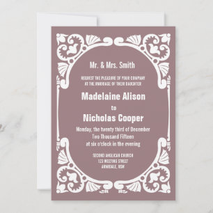 Vintage frame wedding invitation