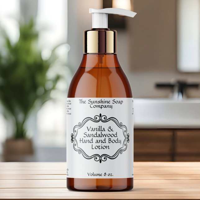 Vintage Frame White Cosmetics Bottle Label (Creator Uploaded)