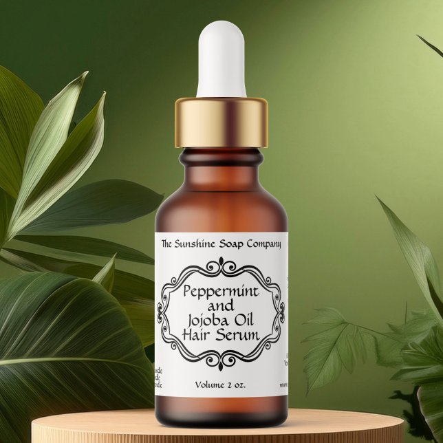 Vintage frame white dropper bottle label (Creator Uploaded)