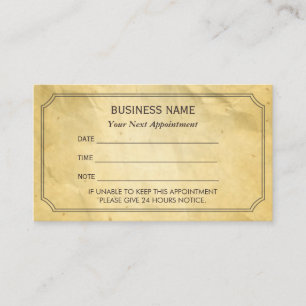 Vintage Framed Old Paper Appointment Reminder Card