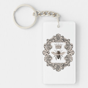 Vintage Framed Queen Bee   Key Ring