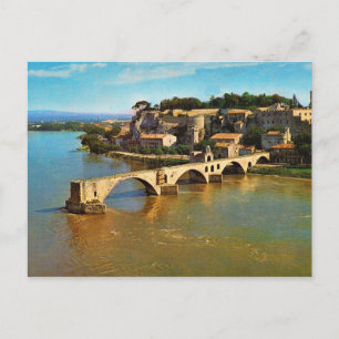 Vintage France, Avignon; broken bridge Postcard