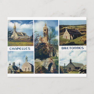 Vintage France, Bretagne, Churches and chapels Postcard