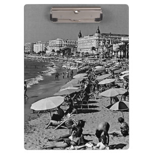 Vintage France Cannes the beach Clipboard