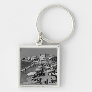 Vintage France Cannes the beach Key Ring
