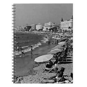 Vintage France Cannes the beach Notebook