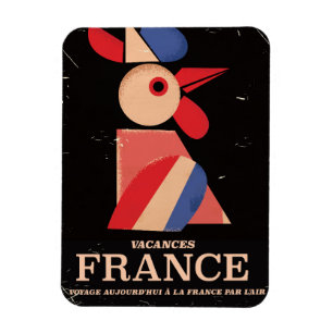 Vintage France cockerel travel poster Magnet
