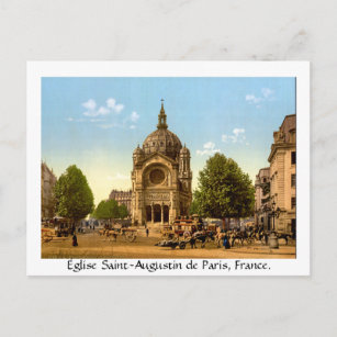 Vintage France, Église Saint-Augustin de Paris Postcard