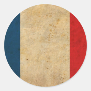 Vintage France Flag Classic Round Sticker