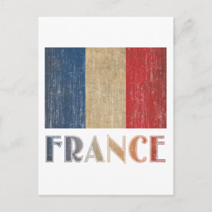 Vintage France Flag Postcard