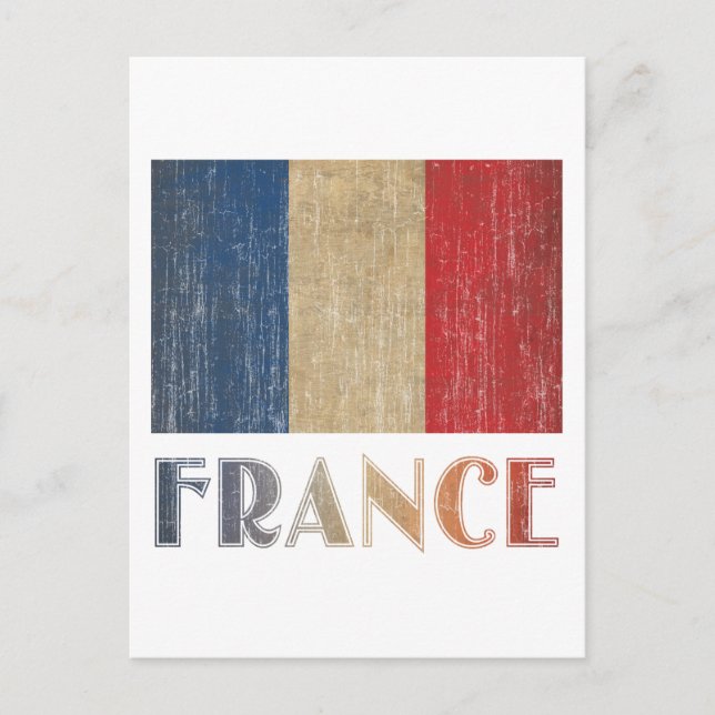 Vintage France Flag Postcard (Front)