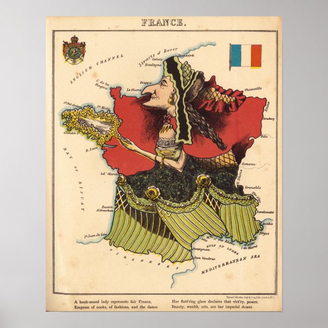 Vintage France Map Poster (Front)